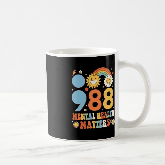 Retro Groovy 988 Psykiska hälsofrågor Självmord fö Kaffemugg (Höger)