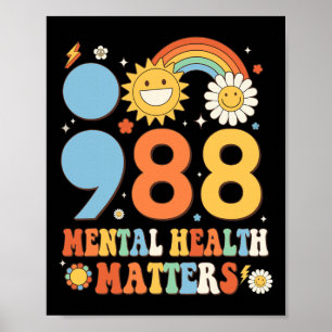 Retro Groovy 988 Psykiska hälsofrågor Självmord fö Poster
