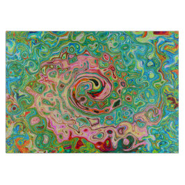 Retro Groovy Abstrakt Colorful Rainbow Swirl