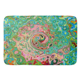 Retro Groovy Abstrakt Colorful Rainbow Swirl Badrumsmatta