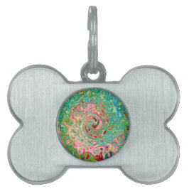 Retro Groovy Abstrakt Colorful Rainbow Swirl ID-bricka Husdjur