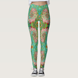 Retro Groovy Abstrakt Färgrik Regnbågsvirvel Leggings