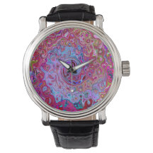 Retro Groovy Abstrakt Lavendel och Magenta Virvel