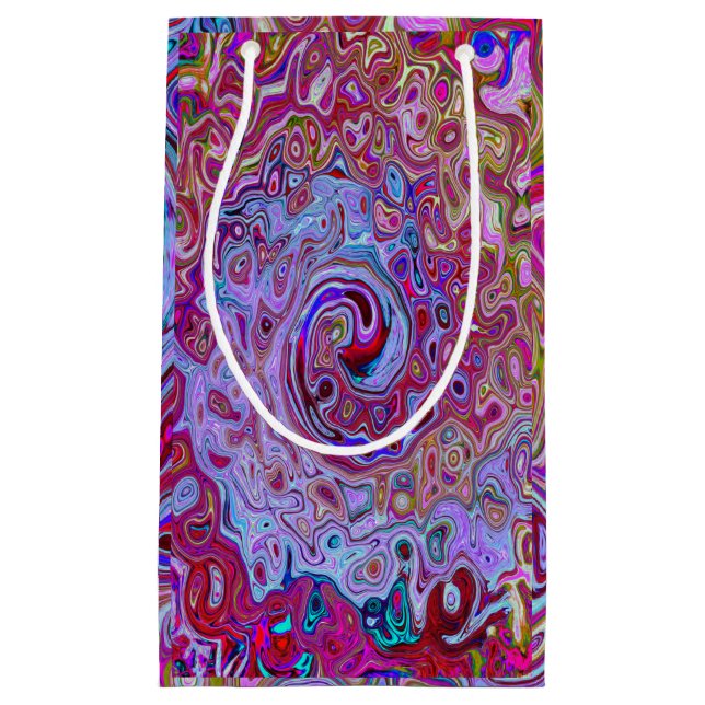 Retro Groovy Abstrakt Lavender och Magenta Swirl (Framsidan)