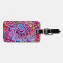 Retro Groovy Abstrakt Lavender och Magenta Swirl Bagagebricka