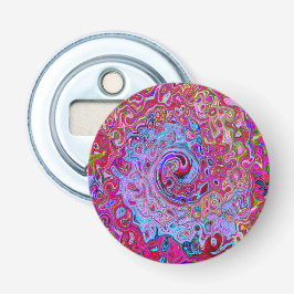 Retro Groovy Abstrakt Lavender och Magenta Swirl Flasköppnare