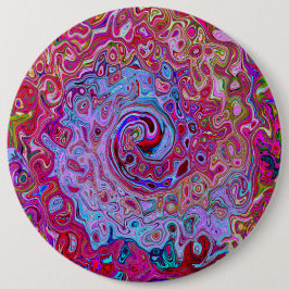 Retro Groovy Abstrakt Lavender och Magenta Swirl Knapp