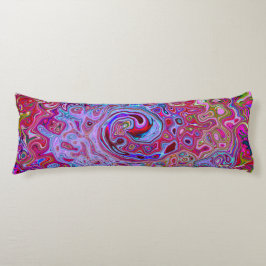 Retro Groovy Abstrakt Lavender och Magenta Swirl Kroppskudde