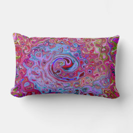 Retro Groovy Abstrakt Lavender och Magenta Swirl Lumbarkudde