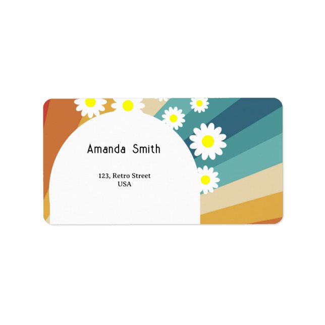 Retro Groovy Adressetikett (Framsidan)