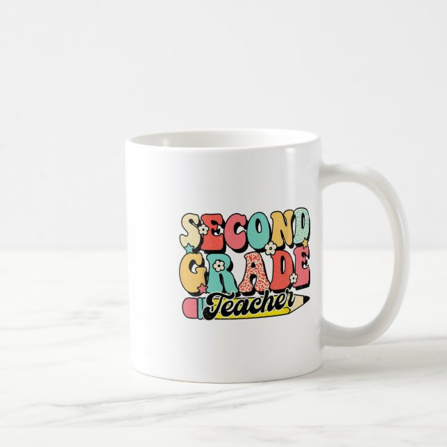 Retro Groovy andralklasslärare första dagen 2:a kl Kaffemugg (Höger)