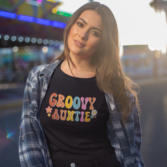 Retro Groovy Auntie 70's T Shirt (Skapare uppladdad)