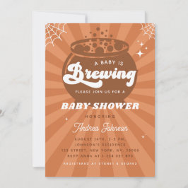 Retro Groovy Baby brinner i halloween-babyskor Inbjudningar