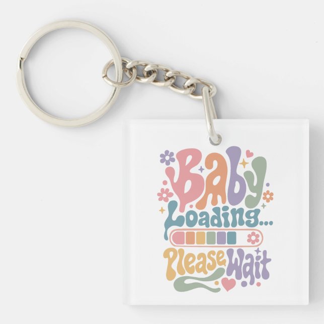 Retro Groovy Baby Laddar Vänligen Vänta Maternity (Framsidan)