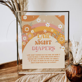 Retro groovy baby Late night Diaper match Poster