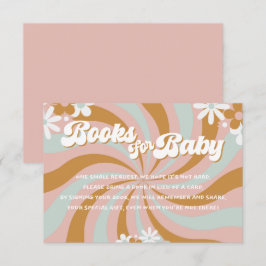 Retro Groovy Baby Shower Bokar för Baby Tilläggskort