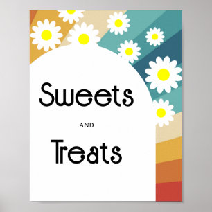 Retro Groovy - Babydusch i sötsaker och Treats Poster