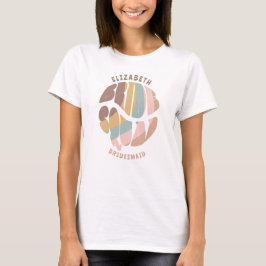 Retro Groovy Bachelorette Bride Squad Bridesmaid T Shirt