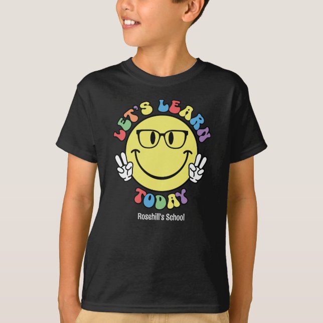 Retro groovy Back to school T Shirt (Framsida)