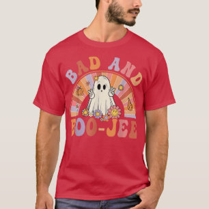 Retro Groovy Bad och Boo-Jee Blommigt Ghost Hallow T Shirt