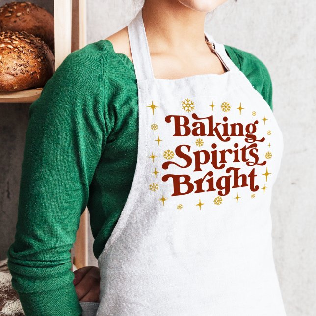 Retro Groovy Baking Spirits Bright jul Förkläde (Retro Groovy Baking Spirits Bright Christmas Adult Apron
)