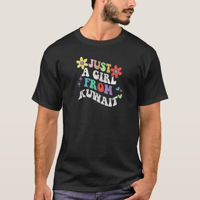 Retro Groovy, bara en flicka från Kuwait Mor-dagen T Shirt (Framsida)