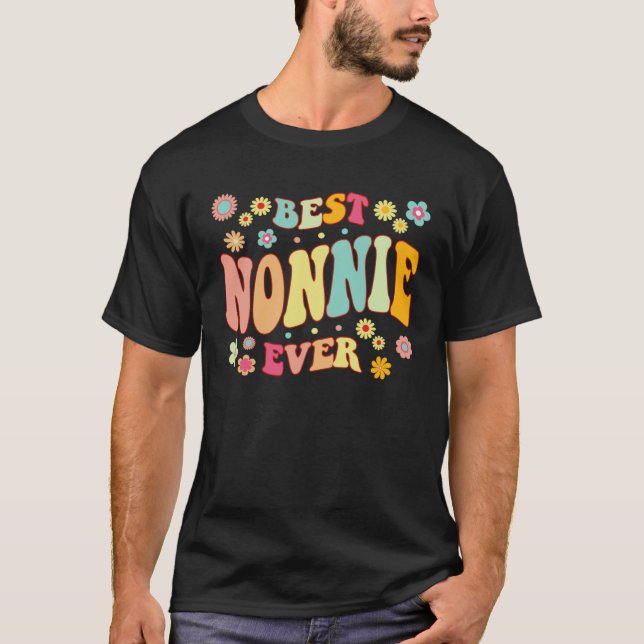 Retro Groovy Best Nonnie Mors dag T Shirt (Framsida)