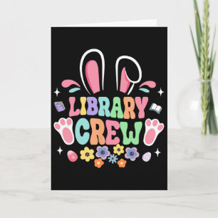 Retro Groovy Bibliotek Besättning Bibliotekarie Ka Kort