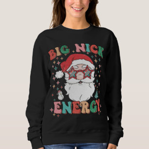 Retro Groovy Big Nick Energy Finny jultomten T Shirt