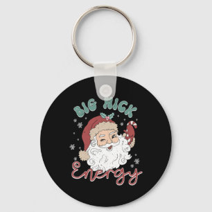 Retro Groovy Big Nick Santa Energy Roligt jul X Nyckelring