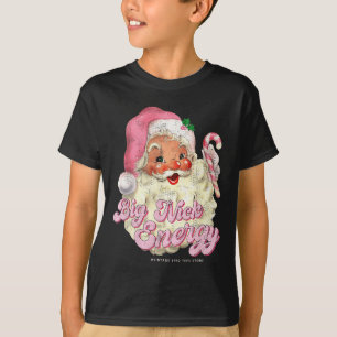 Retro Groovy Big Nick Santa Energy Rosa Santa Chri T Shirt