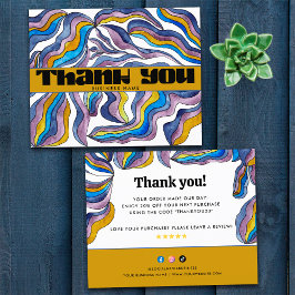 Retro Groovy Blå Lila Affärspaket Infogningskort