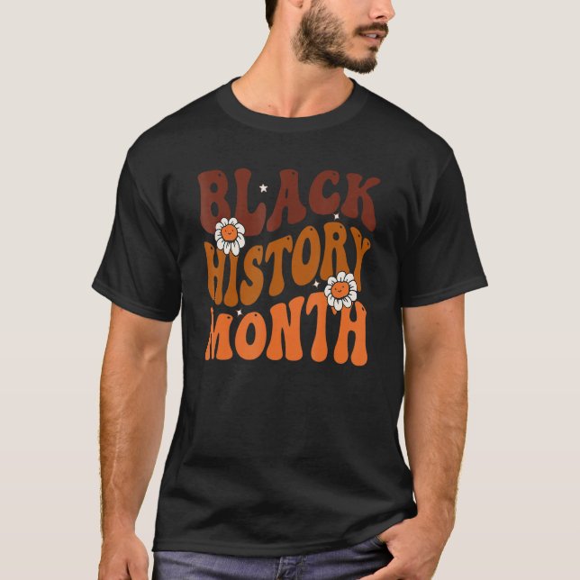 Retro Groovy Black History Month African American  T Shirt (Framsida)