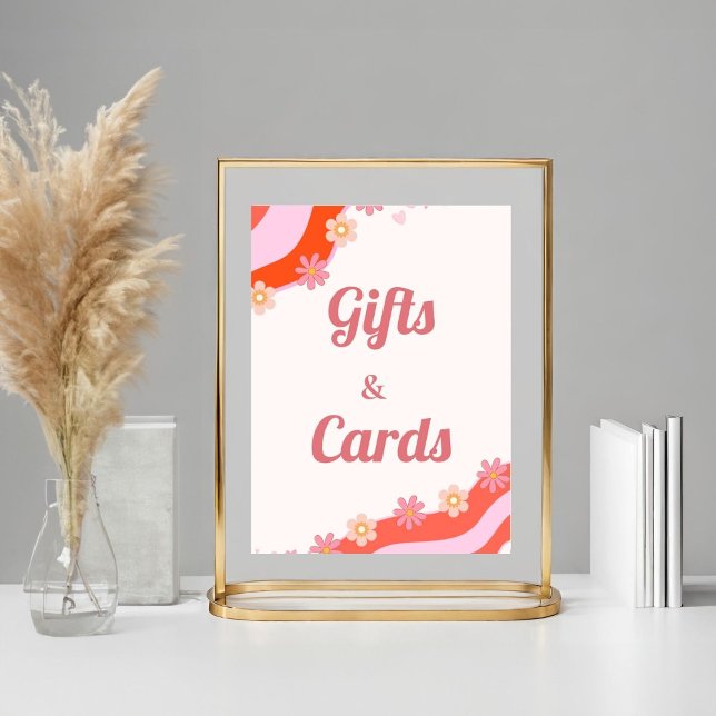 Retro Groovy-blommans julklapp och kort födelsedag Poster (Skapare uppladdad)