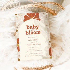 Retro Groovy Blommigt Arch Baby i Bloom | Boho Inbjudningar