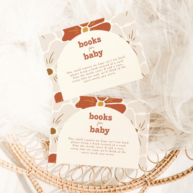 Retro Groovy Blommigt Arch Baby i Bloom | Boho Tilläggskort (Skapare uppladdad)