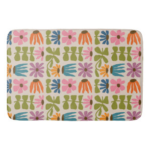 Retro Groovy Blommigt Badrumsmatta
