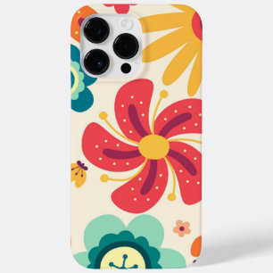 Retro Groovy Blommigt för telefonväska, Hippie Cov