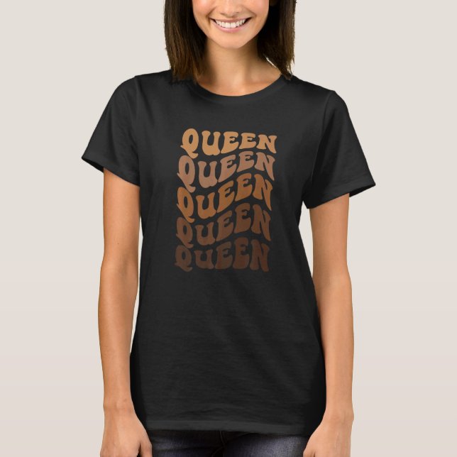 Retro Groovy Boho 70s Queen Melanin African Americ T Shirt (Framsida)