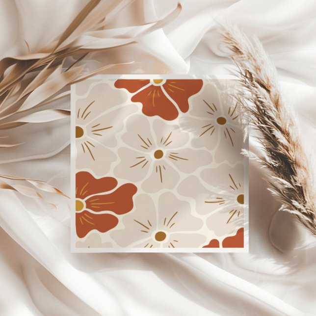 Retro Groovy Boho Baby i Bloom Pappersservett (Skapare uppladdad)