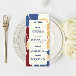 Retro Groovy Boho Chic Blommigt Bröllop Meny