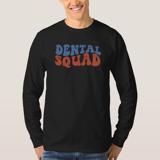 Retro Groovy Boho Dental Squad Dentist Student 70s T Shirt (Framsida)