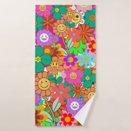 Retro Groovy Boho Hippie Flowers