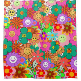 Retro Groovy Boho Hippie Flowers