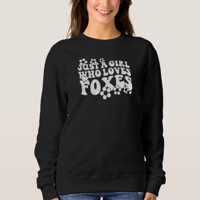 Retro Groovy Boho Hippie Just A Girl Who Loves Fox T Shirt (Framsida)