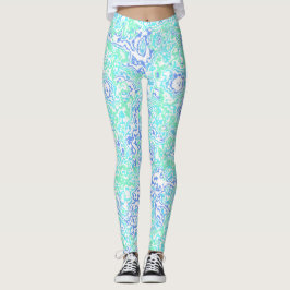 Retro Groovy Boho Hippie Trippy Färgglad Marmor Leggings