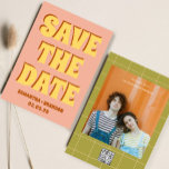 Retro Groovy Bold & Bright Boho Bröllop Qr Code Spara Datumet<br><div class="desc">Retro Groovy Bold & Bright Boho Bröllop Qr Code</div>