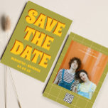 Retro Groovy Bold & Bright Boho Bröllop Qr Code Spara Datumet<br><div class="desc">Retro Groovy Bold & Bright Boho Bröllop Qr Code</div>
