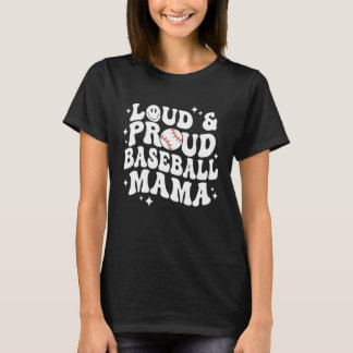 Retro Groovy Boll Mamma Loud & Proud Baseball Mamm T Shirt