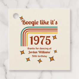 Retro Groovy Boogie Simple Dance 50:e födelsedagen Gåvor Etiketter